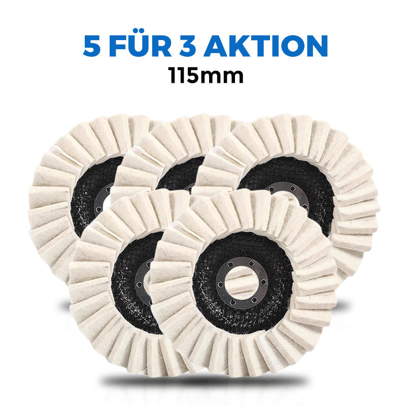 🎁 Mehr kaufen, mehr Vorteile!!✨ Wollpolierscheibe für Winkelschleifer – Hochglanz-Spiegelfinish! Langlebig Vielseitig! 🔧