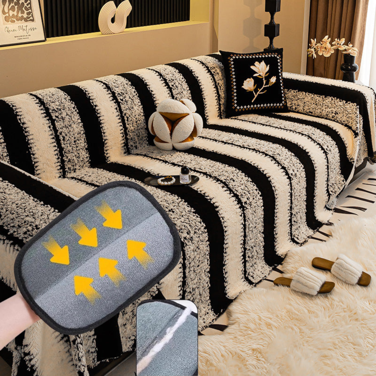 🛋️ 50% RABATT 2026! ✨ Plüsch Sofaüberwurf - Extra Dicke & Rutschfeste Decke mit Elastischen Kanten für Herbst und Winter 🍂❄️