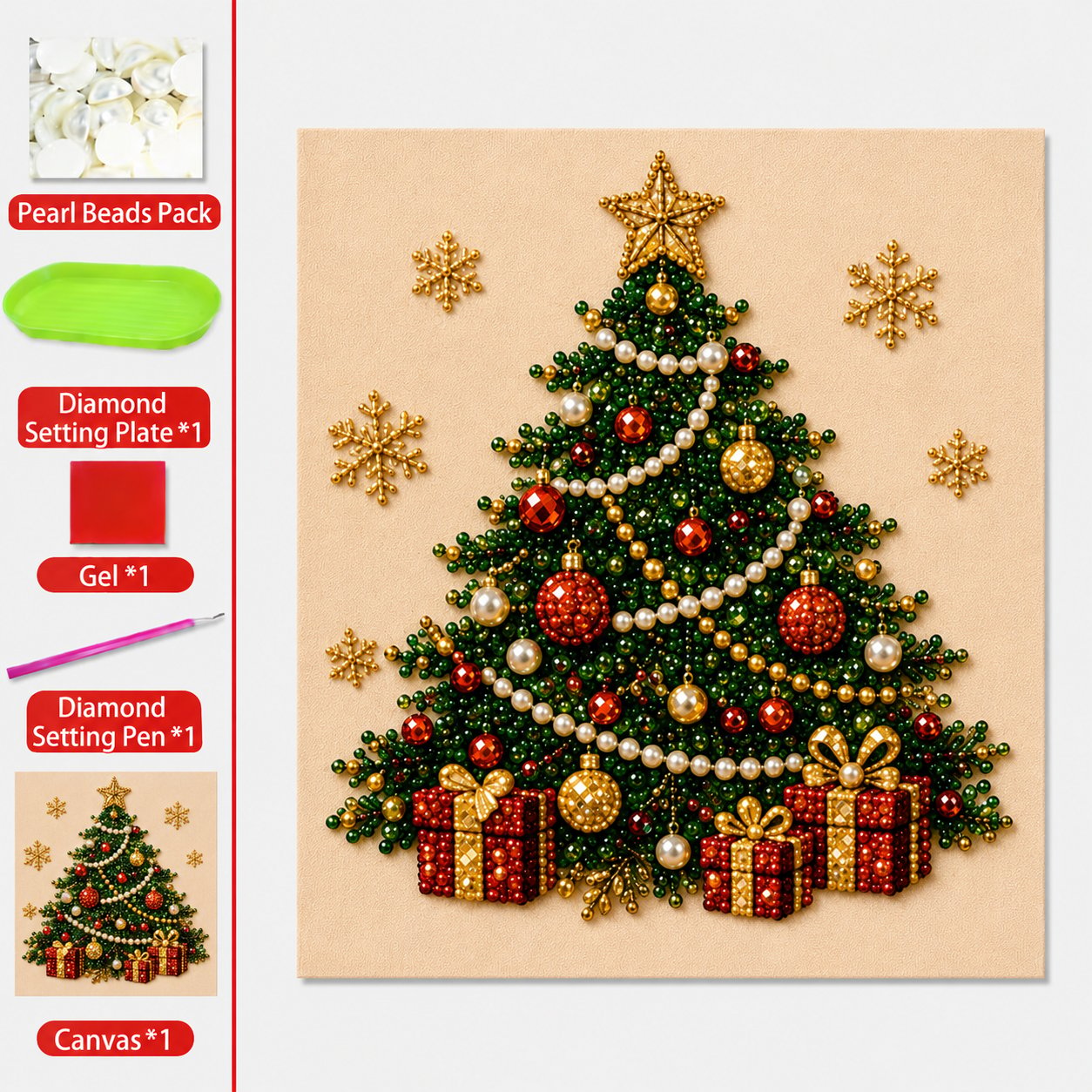 ❄️Sommerfrische 50 % Rabatt!💎DIY-Weihnachts- mit Perleffekt – Kreatives Bastelset mit Rahmen für festliche Dekoration