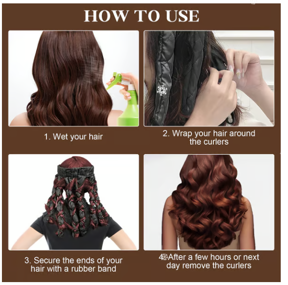 💁♀️✨ Neuer Lockenwickler – Kabellos, Schonend & Selbstformend, Ideal für Schlaf & DIY-Styling