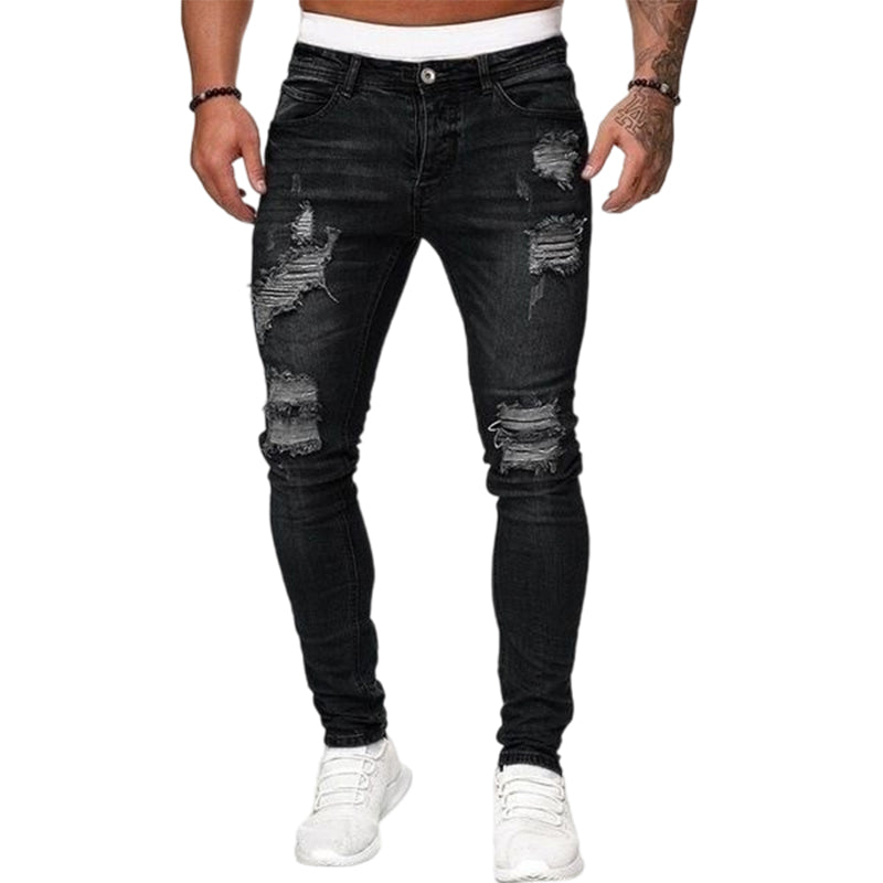 Stylische Herren-Skinny-Jeans mit Rissen