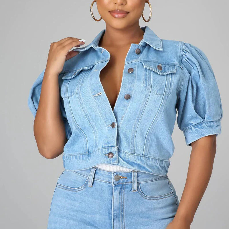 🌞🔥 SOMMER 2026 NEUHEIT: -50% 💥 Damen Jeansjacke mit kurzen Puffärmeln – lässig, modern & vielseitig kombinierbar 👗✨