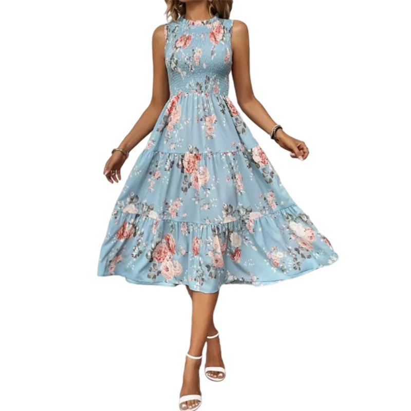 👗🌸【50 % Rabatt + kostenlose Ohrringe】 Ärmelloses Freizeitkleid mit Blumenmuster für Damen – Leicht, lässig & perfekt für den Sommer 🌼