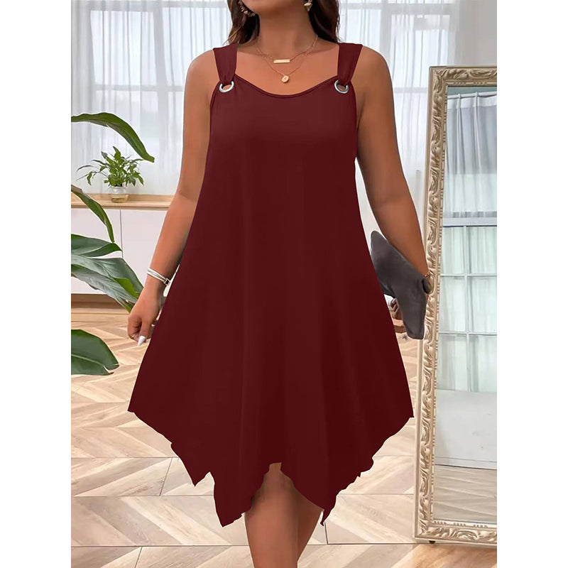 👗 LIMITED-TIME 50% RABATT! ✨ Ärmelloses Damenkleid – Asymmetrischer Saum, 7 Farben, A-Linie 🍂