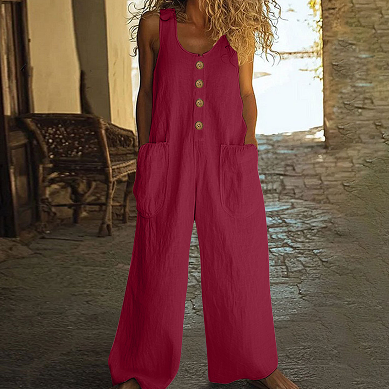 🔥 NUR JETZT: -50% 👖 Bequemer Damen Jumpsuit 💥 weiter Schnitt, leicht & ideal für Alltag & Urlaub ☀️