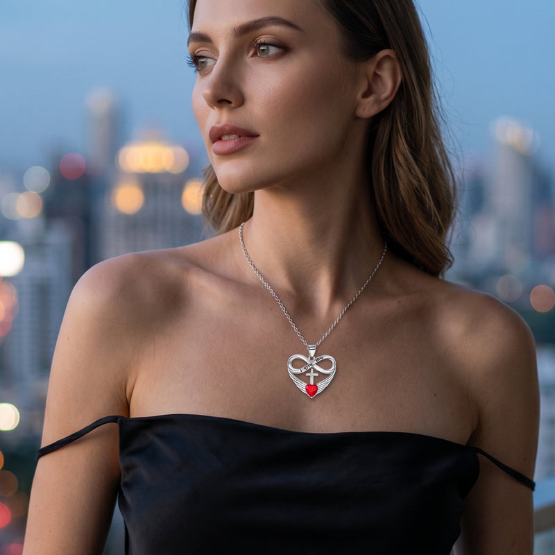 đ« 50% RABATT! đ„ Unendlichkeit Herz Kreuz Halskette mit FlĂŒgelanhĂ€nger â Elegant & bedeutungsvoll â Perfekt als Geschenk oder tĂ€glicher Begleiter â zart & symbolisch â€ïžđïžâš