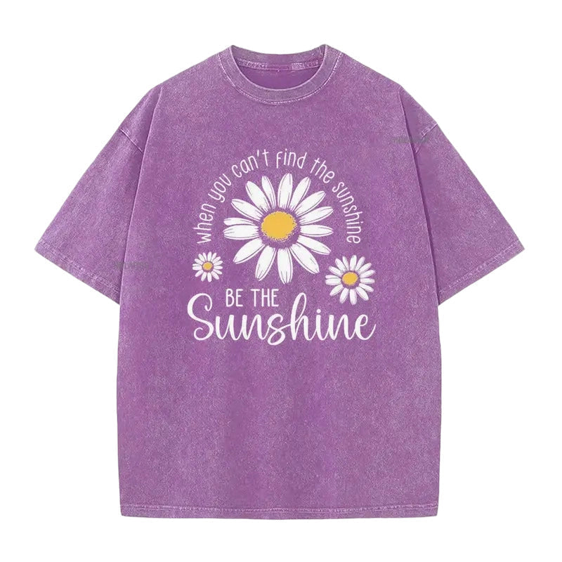 👕 LIMITIERTER 50% RABATT! Unisex Vintage-Wash T-Shirt mit Gänseblümchen-Print – Lockerer Schnitt, weicher Stoff für den Sommer