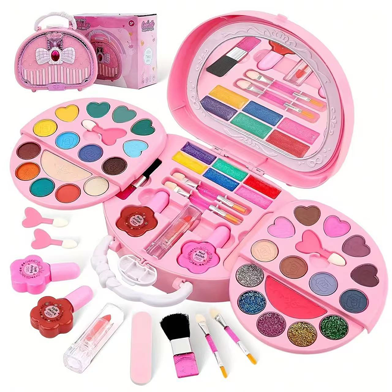 đZEITLICH BEGRENZT 50% RABATTđKinder Abwaschbares Make-up Spielzeug-Set mit Tragbarer Rosa Handtasche