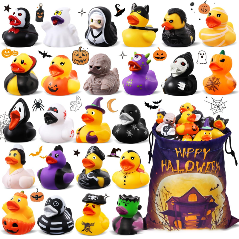 đŚđ 50% RABATT!! Halloween-Enten-Badespielzeug fĂźr Kinder â Schwimmende Leucht-Enten, aufziehbare Badeenten & Spritz-Enten â Perfekt fĂźr Bad, Pool & Halloween-Party â¨