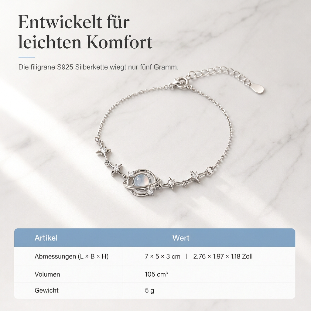 ⏳Für begrenzte Zeit 50% Rabatt⏰925 Silber Planet & Stern Halskette – Elegantes Celestial-Jewelry-Geschenk für dich und deine beste Freundin🪐✨