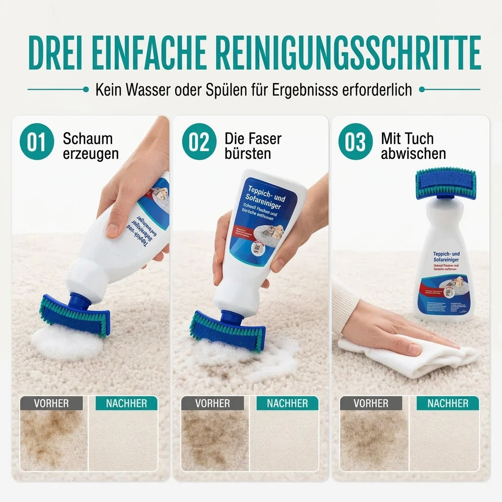 🎉🔥MEHR ALS 50.000 VERKAUFTE EXEMPLARE🌟🧼Wasserfreier Reiniger mit Bürstenschaum, entfernt Flecken sofort🧽
