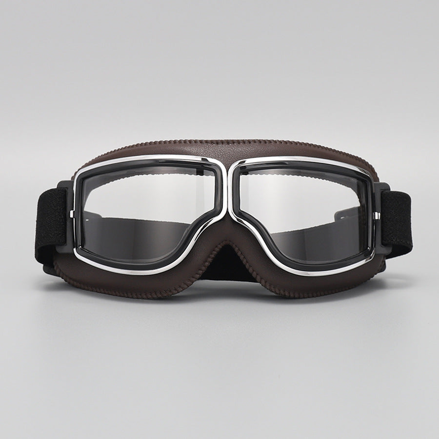 đąđą50% RABATT !!â°Retro Motorradbrille Vintage Winddichte Fahrbrille fĂŒr Cruiser-Helm und Offroad-Dirtbike