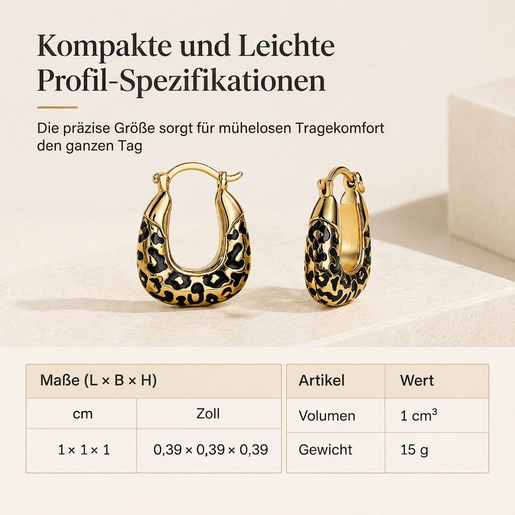🔥50% RABATT!! 📢🐆 Vintage Leopardenmuster U-förmige Huggie Creolen – Verleihen Sie Alltagsoutfits einen kühnen Retro-Touch, leicht und bequem ✨