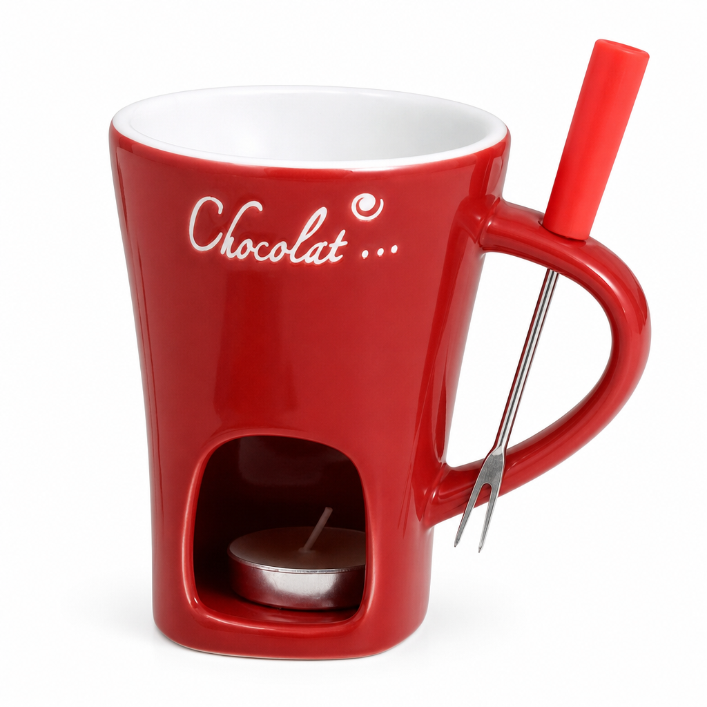 🥳2026 HEISSER DEAL🥳💞50K+ VERKAUFT! 🍫🕯️ 50% RABATT! Keramik Schoko-Fonduetasse – Teelicht-Warmhaltung, inkl. Fonduegabel. Perfekt für Dates & Weihnachten! 🎄💚