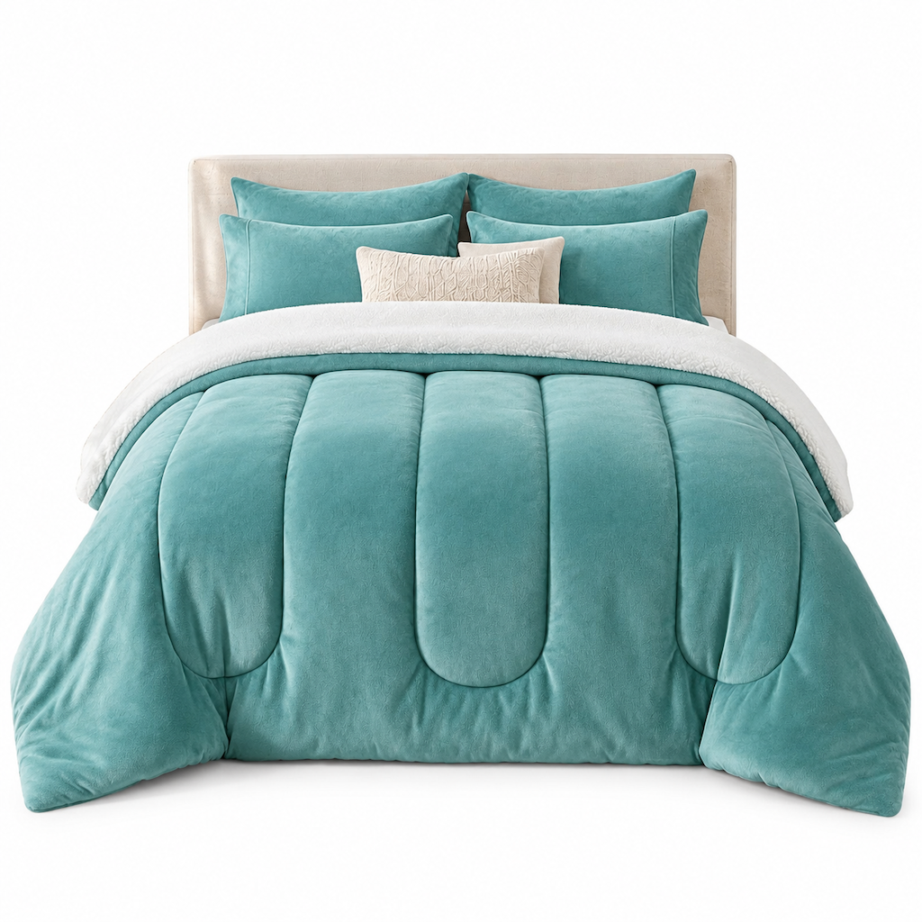 ❄️ NUR FÜR KURZE ZEIT 50% RABATT! 🧸 Milk Velvet Sherpa Winterbettdecke – Zweiseitig Plüsch, Wärmeisolierend, Füllung Verrutscht Nicht ✨