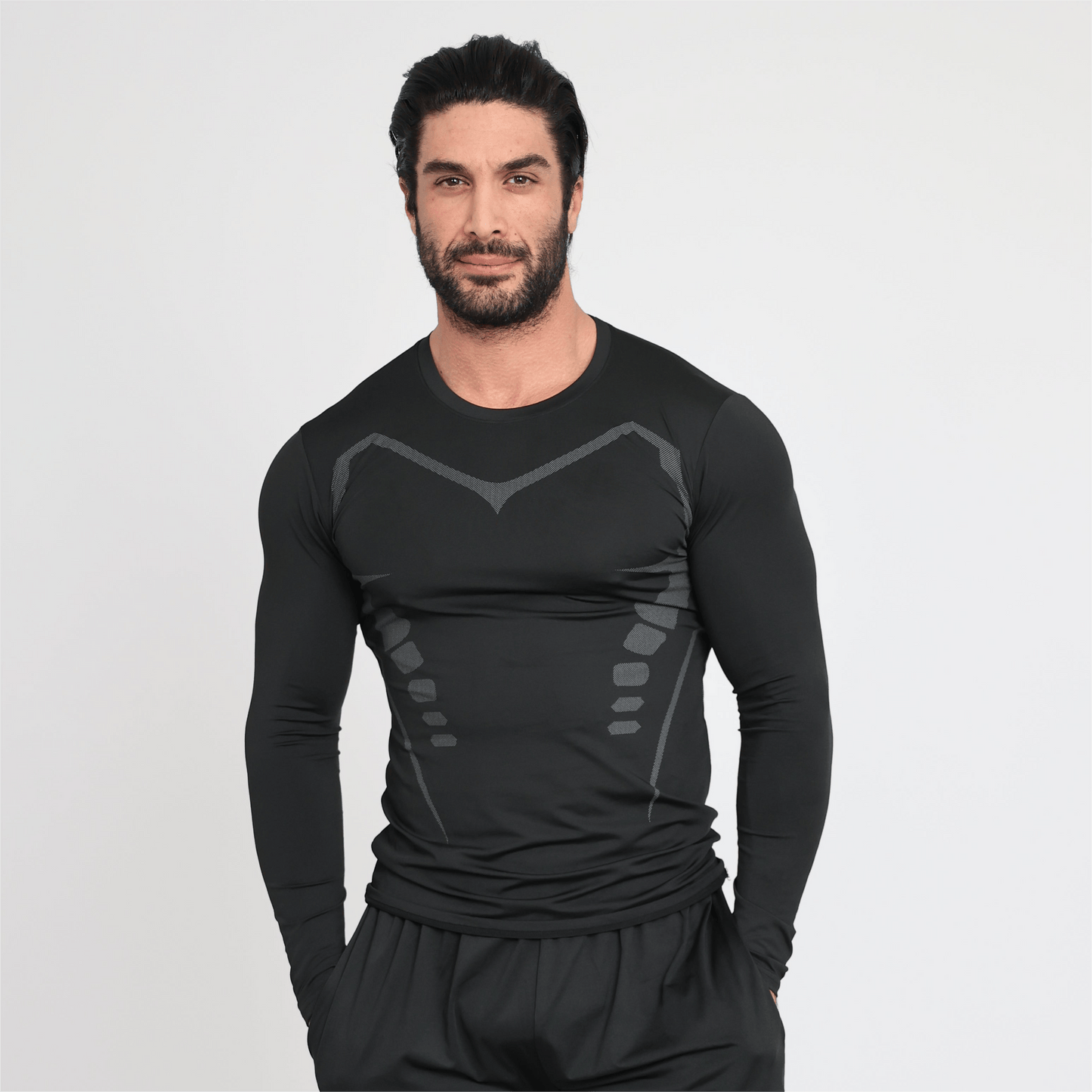 👕50 % RABATT!💪 Ion Shape Langarmshirt – Slim Fit, Ionic-Technologie, stärkt das Selbstbewusstsein