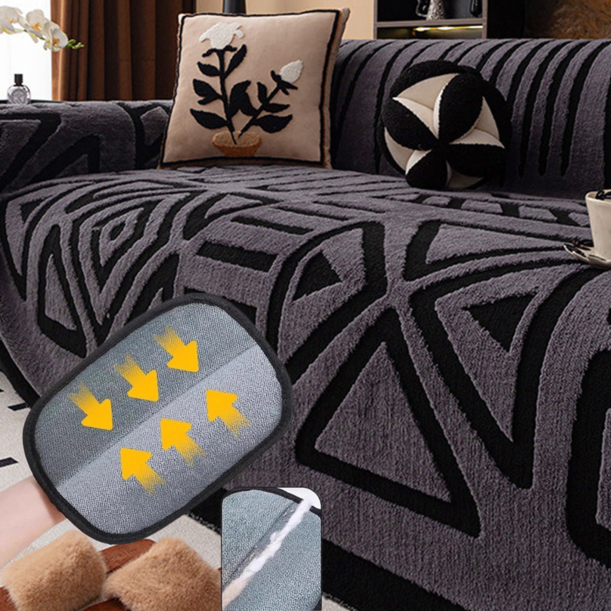 🛋️ 50% RABATT 2026! ✨ Plüsch Sofaüberwurf - Extra Dicke & Rutschfeste Decke mit Elastischen Kanten für Herbst und Winter 🍂❄️