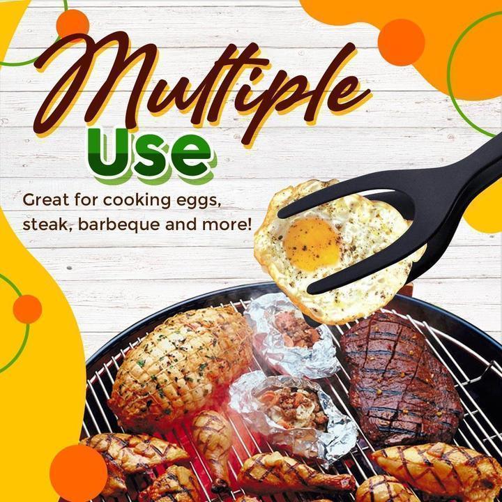 🍳 50% RABATT JETZT! 🥩 2-in-1 Spatelzange – Hitzebeständiges Silikon & rutschfester Griff – Küchen-Kochutensil 🔥