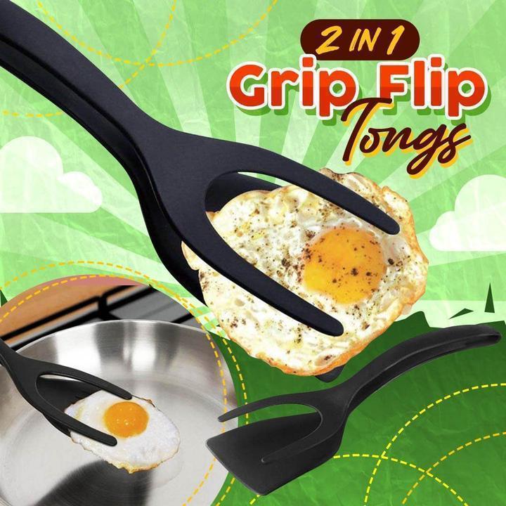 🍳 50% RABATT JETZT! 🥩 2-in-1 Spatelzange – Hitzebeständiges Silikon & rutschfester Griff – Küchen-Kochutensil 🔥