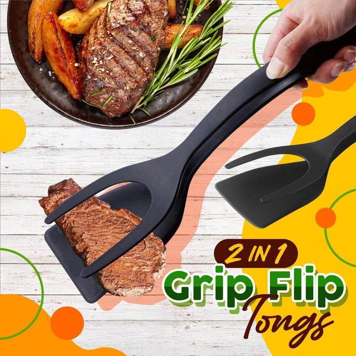 🍳 50% RABATT JETZT! 🥩 2-in-1 Spatelzange – Hitzebeständiges Silikon & rutschfester Griff – Küchen-Kochutensil 🔥