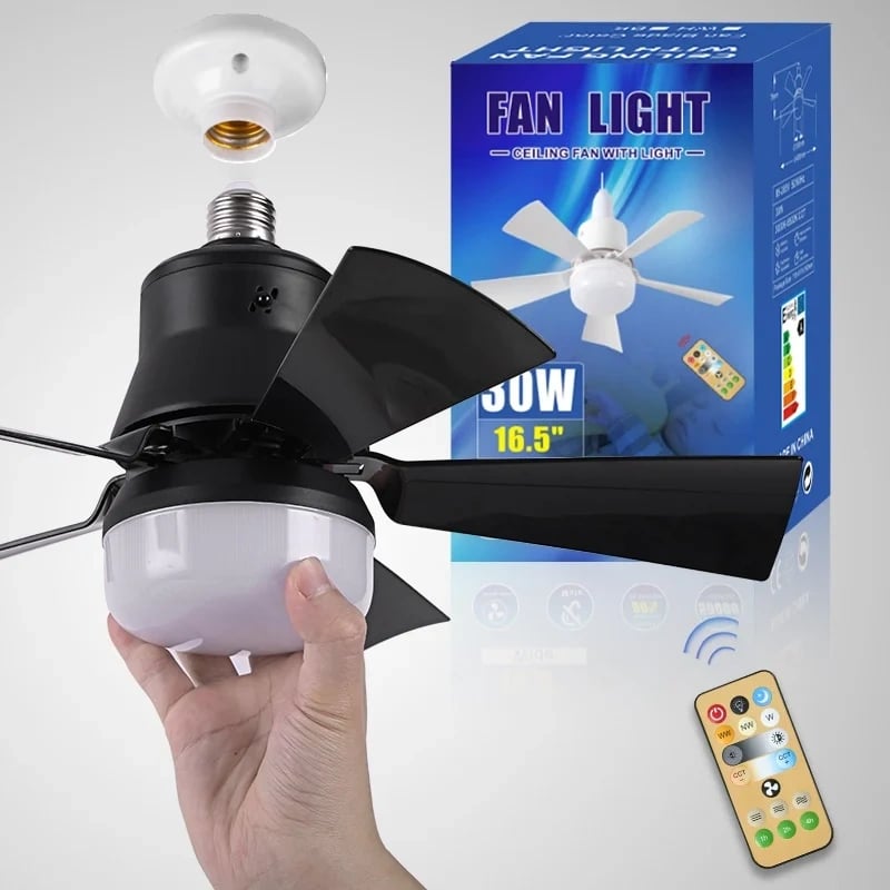 ⏳ LETZTER TAG – 50% RABATT! 🔥 💡 40W LED-Deckenventilator mit Licht & Fernbedienung – Ultra-leise (52 cm) 🎯 🔌 E27-Fassung + GRATIS B22-Adapter 😴 Perfekt für Schlafzimmer, 👩‍🍳 Küche & 🛠️ Garage