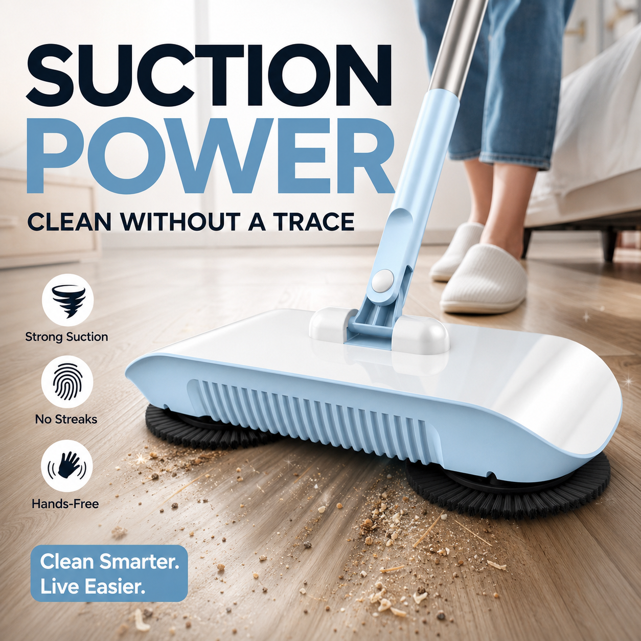 🤖🧹 Smart-Roboterstaubsauger mit Wisch- & Kehrfunktion – für Hartböden, leicht & vielseitig, jetzt −50%