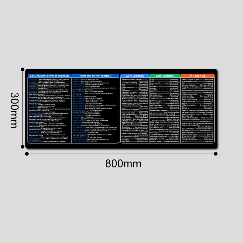⌨️Quick Key Super Large Anti-Slip Keyboard Pad – mit Office-Software-Shortcut-Mustern👨‍💻👩‍💻