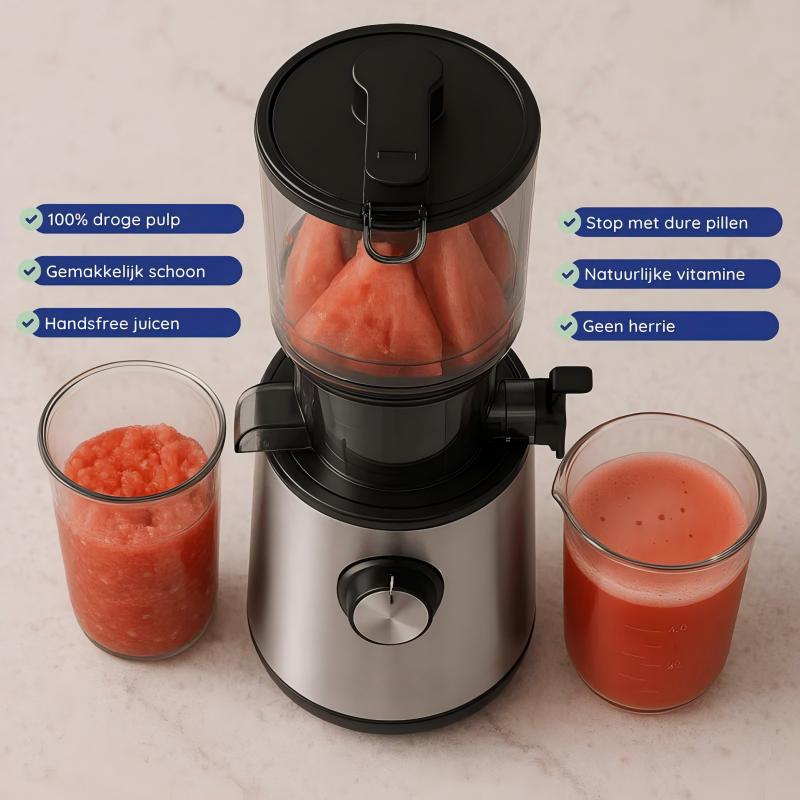 🍎Elektrischer Haushaltsentsafter🍊｜Großer Einfülltrichter, KEIN VORSCHNEIDEN nötig! Vollautomatisch & multifunktional für Obst & Gemüse