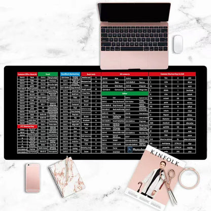 ⌨️Quick Key Super Large Anti-Slip Keyboard Pad – mit Office-Software-Shortcut-Mustern👨‍💻👩‍💻