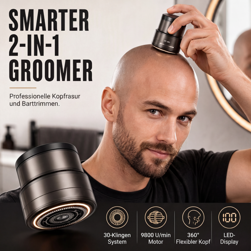 🪒 50 % RABATT! ✂️ Perfekte Rasur zu Hause – 2‑in‑1 intelligenter Elektrorasierer für Glatzen‑ und Bartpflege, klares Digitaldisplay, praktisch für den Hausgebrauch