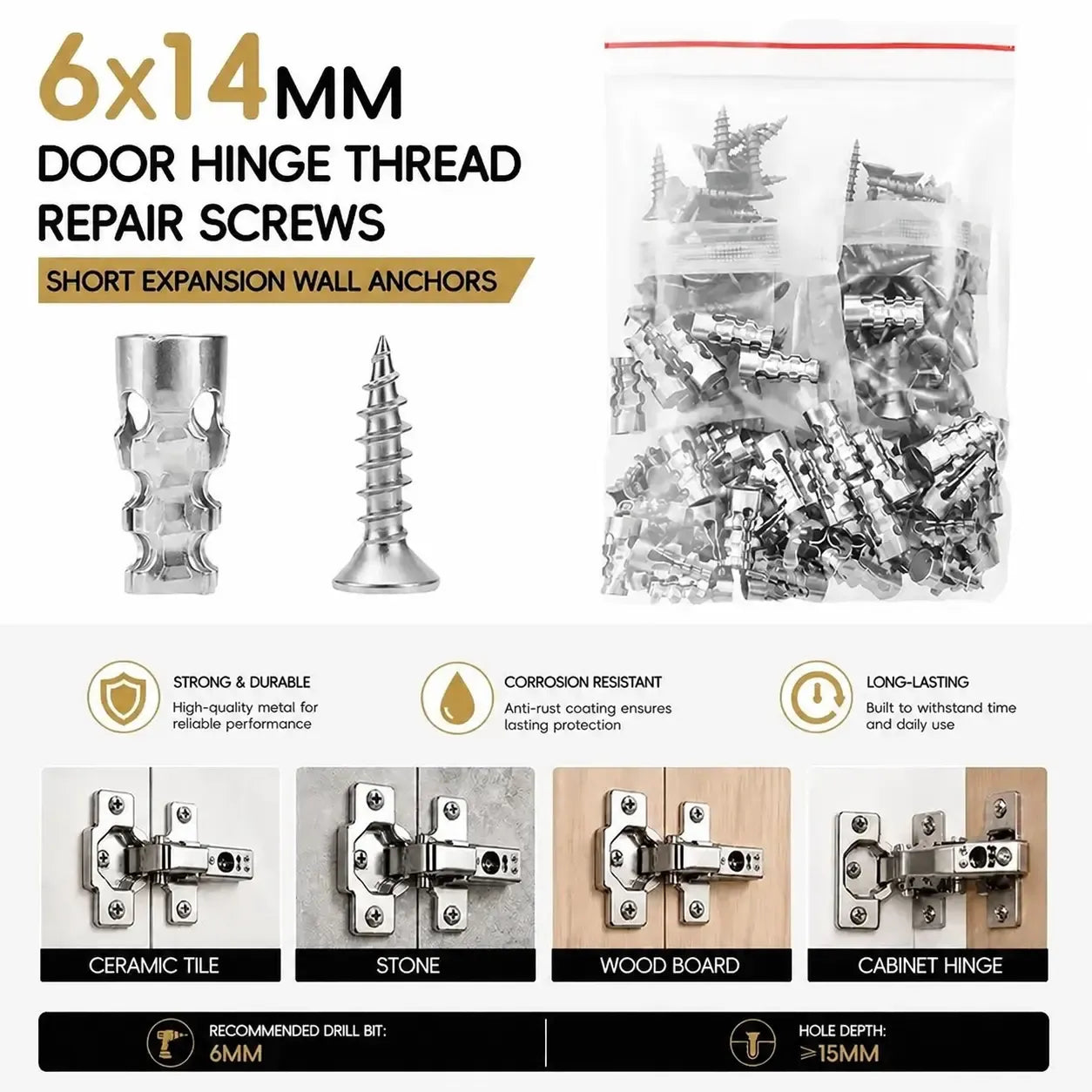 🛠️🔩 Selbstbohrende Dübel-Set mit Schrauben 🪨 Befestigungszubehör für die einfache Wandmontage