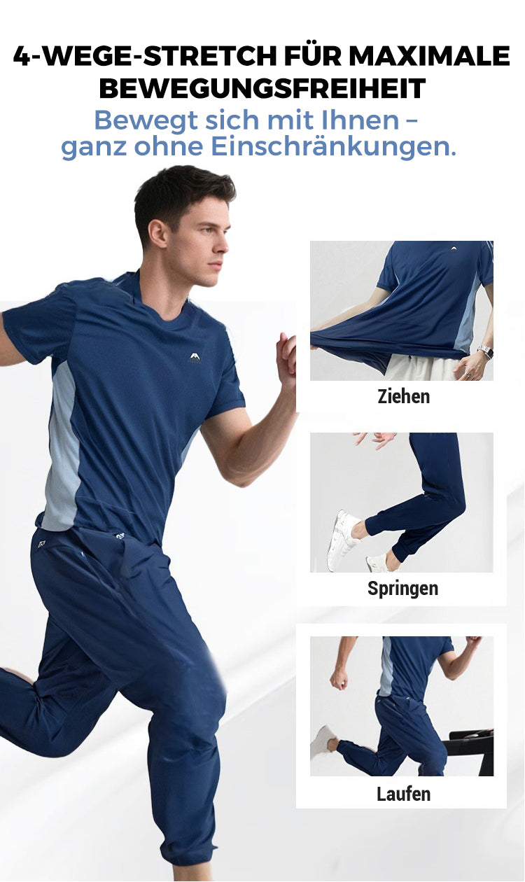 💎 50% RABATT! 💎 Zweiteiliges Sport-Set für Herren – Kurzarm-T-Shirt & Lange Hose | Atmungsaktiv, Bequem & Ideal für Training oder Freizeit 🏃‍♂️