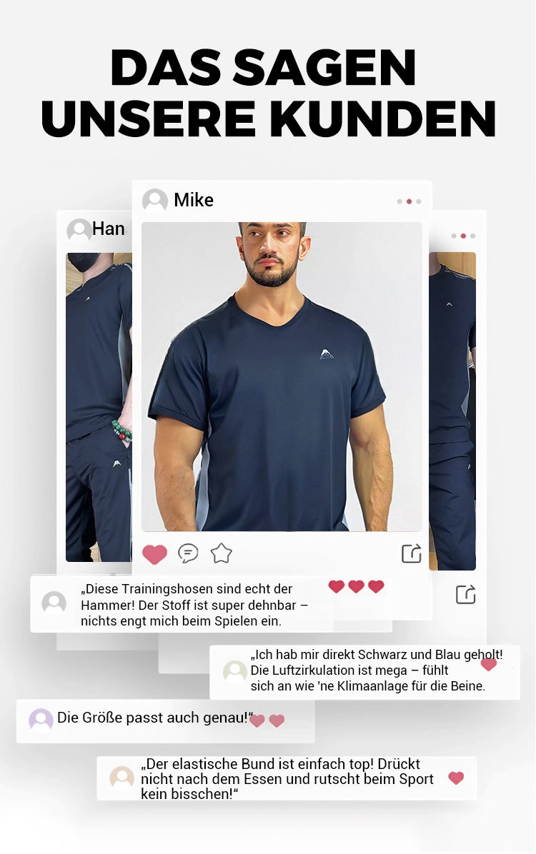💎 50% RABATT! 💎 Zweiteiliges Sport-Set für Herren – Kurzarm-T-Shirt & Lange Hose | Atmungsaktiv, Bequem & Ideal für Training oder Freizeit 🏃‍♂️