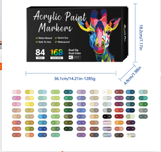🔥 50 % RABATT! 🌈🖌️ Acrylstift-Marker mit zwei Spitzen – Farbenfroh & vielseitig ✨🎨