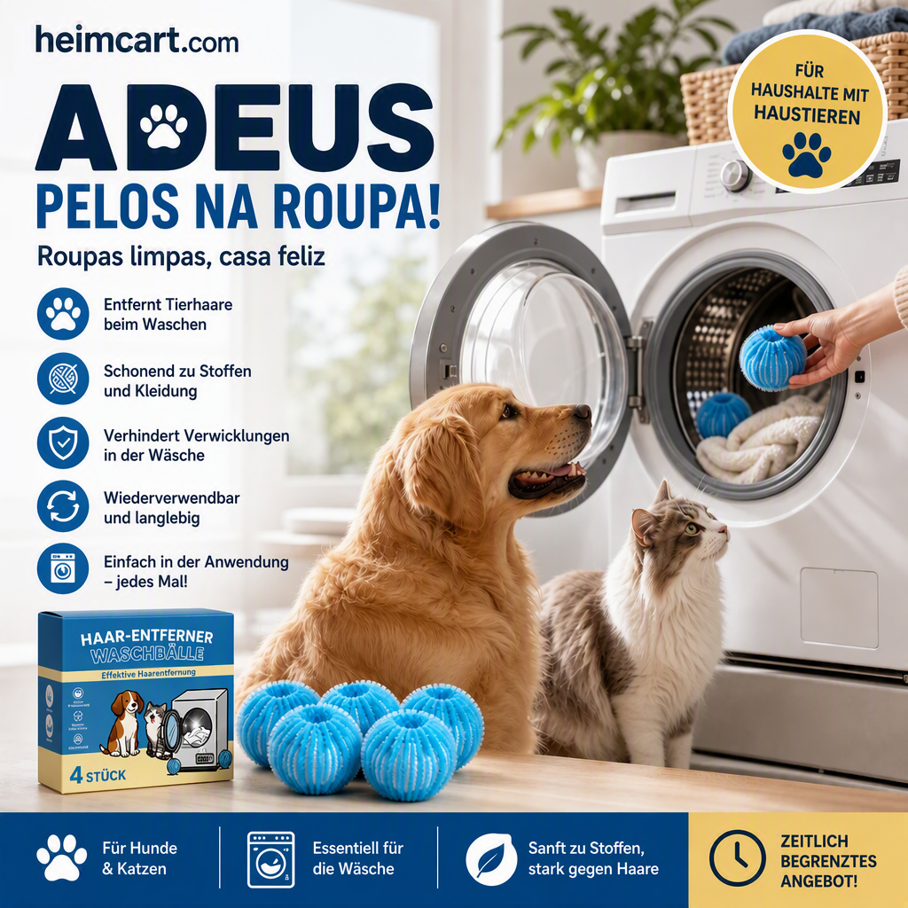 🔥🎁 2+1 GRATIS!!🥳💞 50K+ VERKAUFT! ⚡🐾Wiederverwendbare Waschkugeln zum Entfernen von Tierhaaren