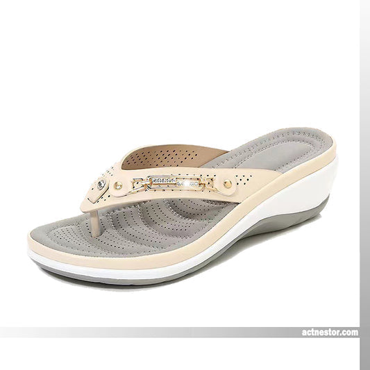 🎁2026 Neues Design der offenen Form✨🩴Weich gepolsterte Damen-Flip-Flop-Sandalen