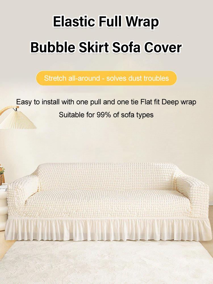 🛋️ 50% RABATT! 🎄 Universeller Sofabezug mit Rüschenrock – Dehnbar, rutschfest & perfekt für Weihnachten und den täglichen Schutz ✨