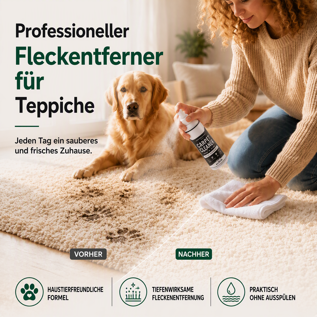 🔥50 % Rabatt🔥Teppichspray mit Tiefenwirkung – hartnäckige Flecken lösen, Gerüche neutralisieren! ✨