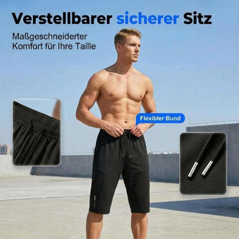 🩳 50% RABATT! 🏃‍♂️ Sport-Caprihose für Herren – Schnelltrocknend, elastisch & sichere Reißverschlusstaschen ✨