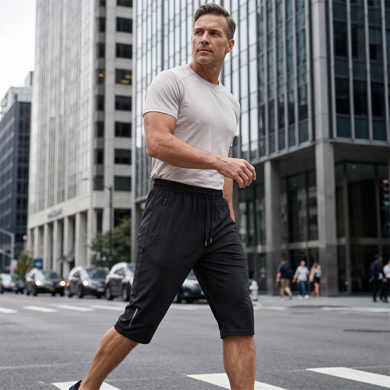 🩳 50% RABATT! 🏃‍♂️ Sport-Caprihose für Herren – Schnelltrocknend, elastisch & sichere Reißverschlusstaschen ✨