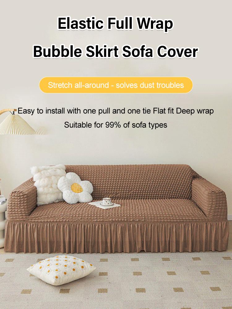 🛋️ 50% RABATT! 🎄 Universeller Sofabezug mit Rüschenrock – Dehnbar, rutschfest & perfekt für Weihnachten und den täglichen Schutz ✨