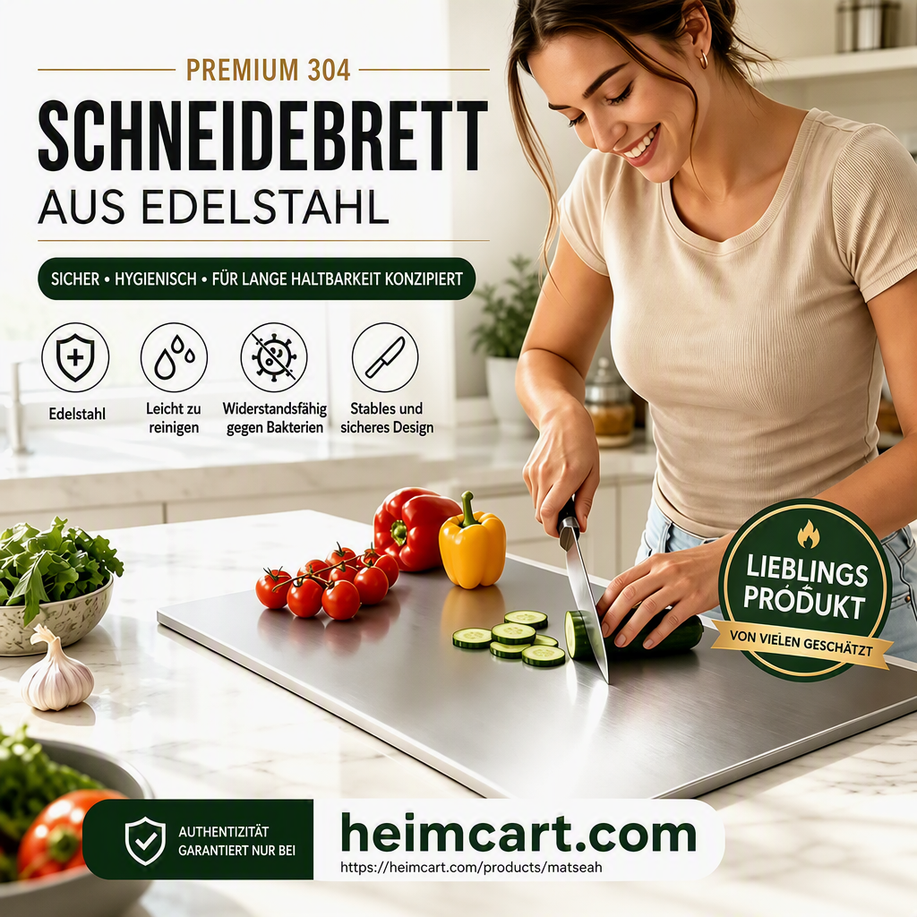 🔪 50% RABATT! ✨ Schneidebrett aus Edelstahl für die Arbeitsplatte – Hygiene, Messerschonend & Leicht zu Reinigen 🍽️