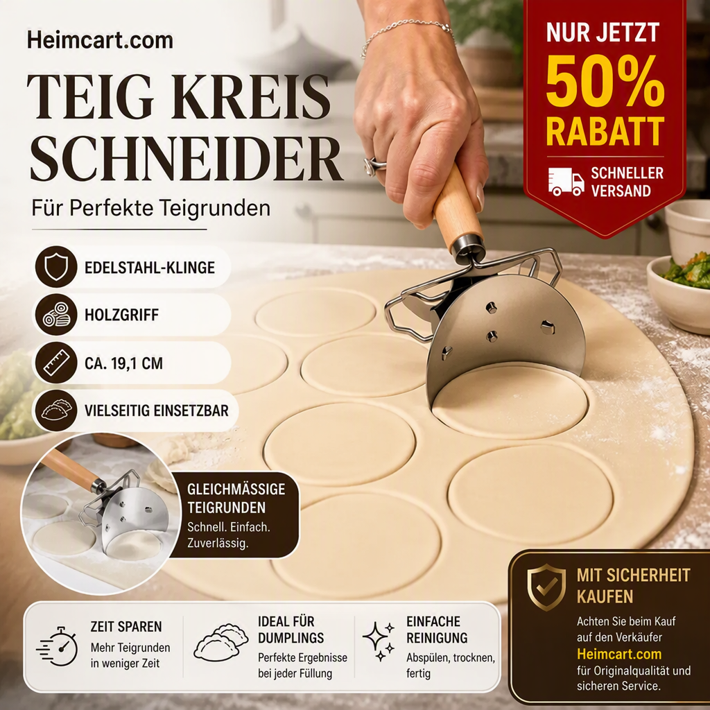 🥟 Spare 50 %! 🔪 Teigtaschenausstecher – Edelstahl, für einfaches und gleichmäßiges Schneiden ✨