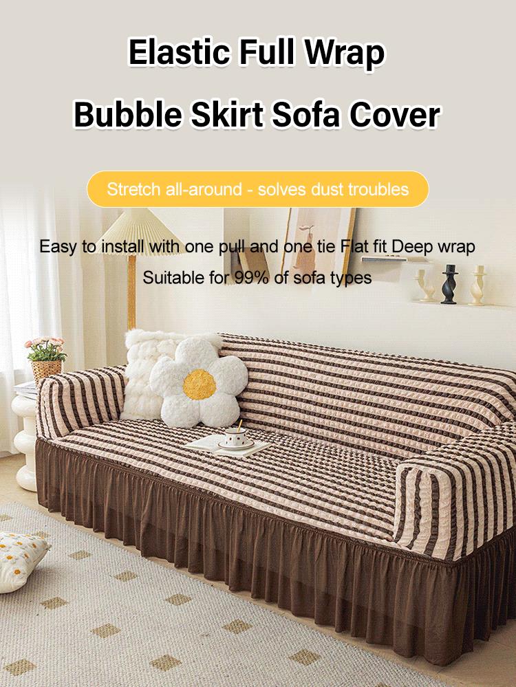 🛋️ 50% RABATT! 🎄 Universeller Sofabezug mit Rüschenrock – Dehnbar, rutschfest & perfekt für Weihnachten und den täglichen Schutz ✨