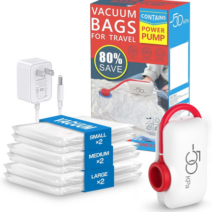 ⏳Begrenzte Zeit 50% Rabatt💥6er-Pack elektrische USB-Vakuum-Kompressionsbeutel – Platz sparen, leicht reisen!