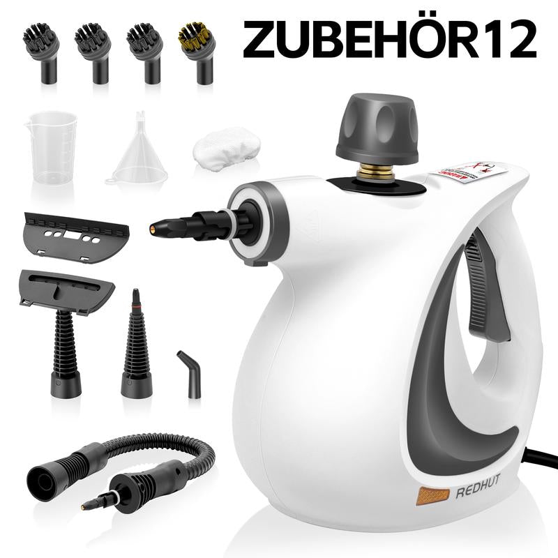 💎 50% RABATT! 💎 Hand-Multiflächen-Dampfreiniger mit Druckboost – 12-teiliges Set, Chemiefrei & 99,9 % Keimabtötung