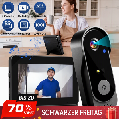 📹💎70% RABATT! Drahtlose Türklingel-Kamera – 1080P HD, 170° Weitwinkel & IPX65 wetterfest – Für mehr Sicherheit und Kontrolle an Ihrer Haustür 🏡