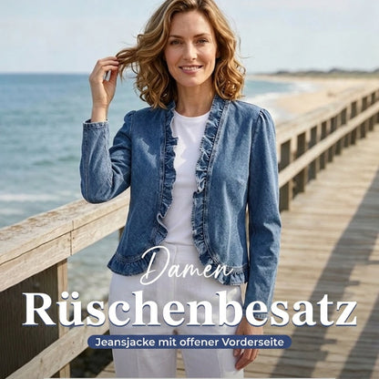 🔥 LIMITIERTE AKTION: -50% ✨ Damen-Jeansjacke mit Rüschen – leichter Luxus-Look für jeden Tag 💫