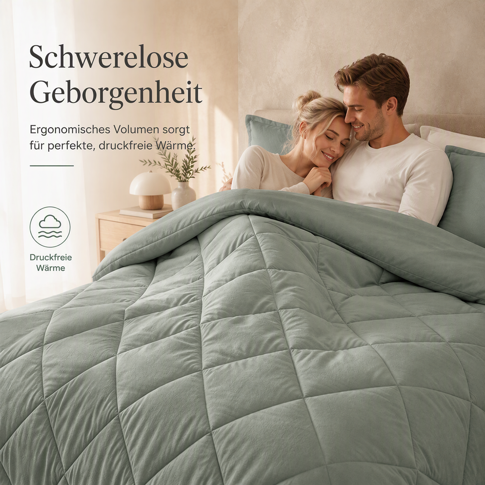 🛏️50 % RABATT⏰ 3‑teiliges gestepptes Bettwäsche‑Set, weich & gemütlich fürs Schlafzimmer