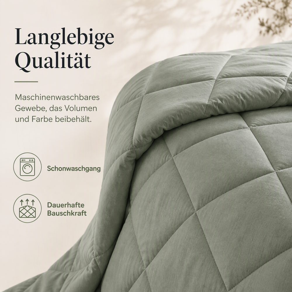 🛏️50 % RABATT⏰ 3‑teiliges gestepptes Bettwäsche‑Set, weich & gemütlich fürs Schlafzimmer
